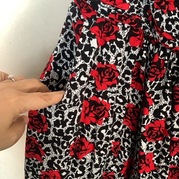 Torrid Skater Dress Roses and Leopard Print Size 2X - Picture 4 of 8